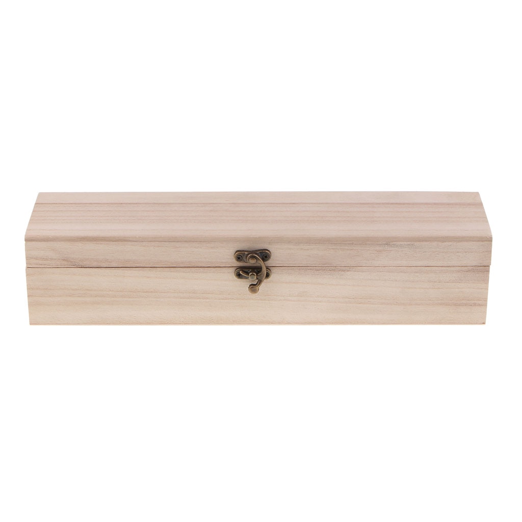 Simple Rectangle Natural Wood Jewelry Storage Wooden Box with Clasp